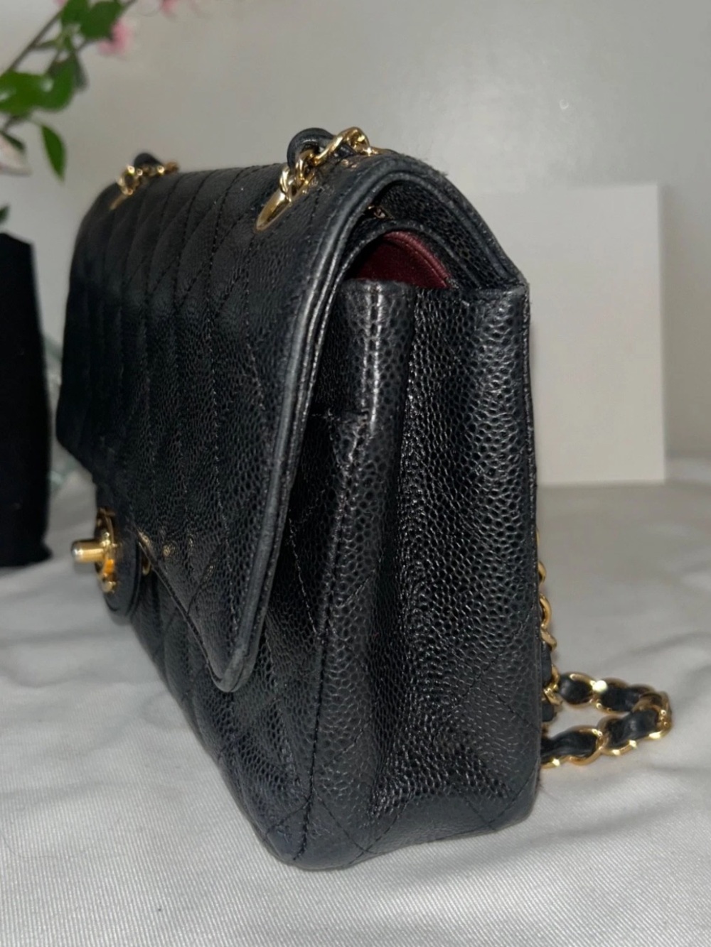 CHANEL Medium Classic Double Flap Caviar Quilted Handbag Black / Gold Hardware - Picture 8 of 16